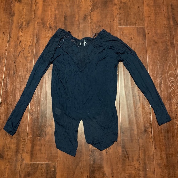 Free People Tunic High Low Blouse - Picture 5 of 6